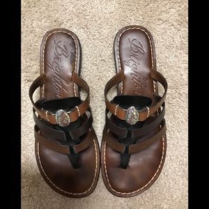 Brighton Brown and Black Sandals.  Size 7.
